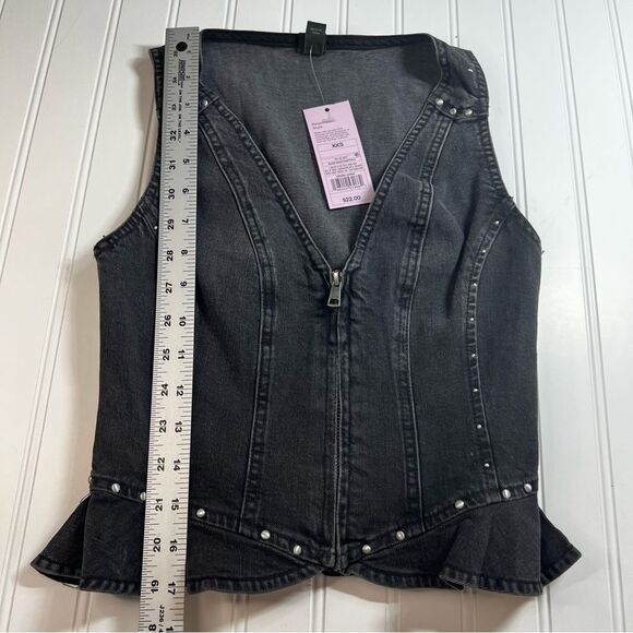 Wild Fable Black Denim Vest XXS - Picture 4 of 7